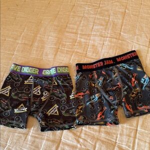 Kids Boxer Briefs - Monster Jam black  with Colorful Designs